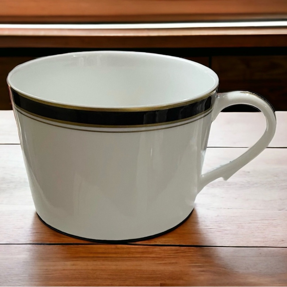 Diplomat Black Flat Cup by Ceralene, Raynaud & Co. Limoges